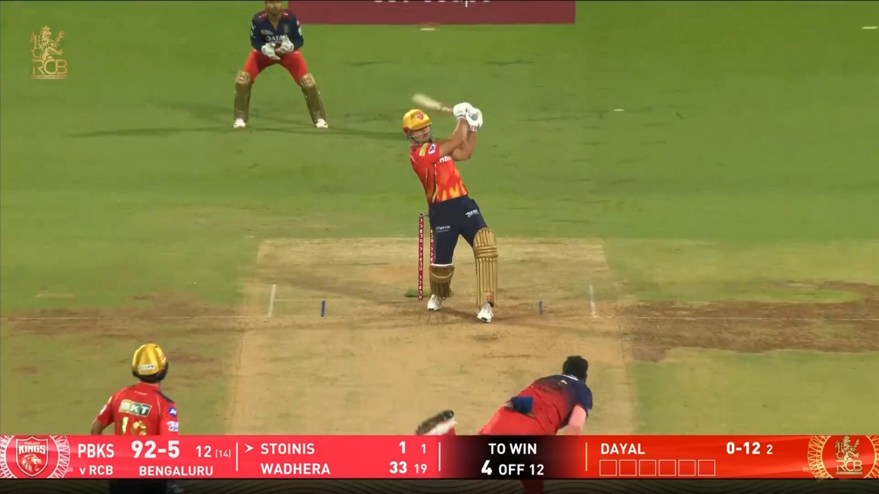 IPL 2025 M34: RCB vs PBKS - Marcus Stoinis Six