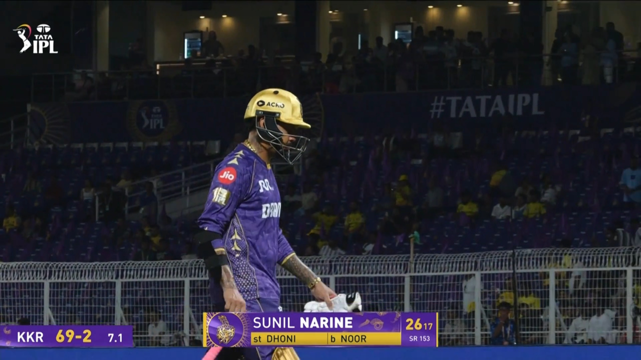 IPL 2025 M57: KKR vs CSK - Sunil Narine Wicket