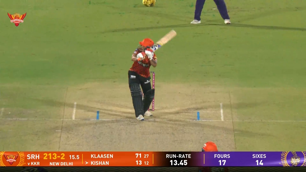 IPL 2025 M68: SRH vs KKR - Ishan Kishan Six background