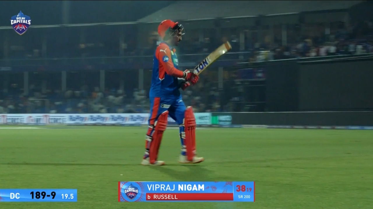 IPL 2025 M48: DC vs KKR - Vipraj Nigam Wicket