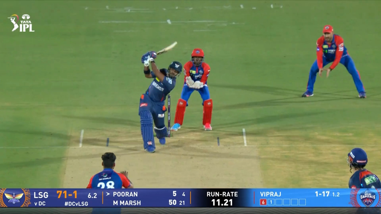 IPL 2025 M04: DC vs LSG - Nicholas Pooran Six background
