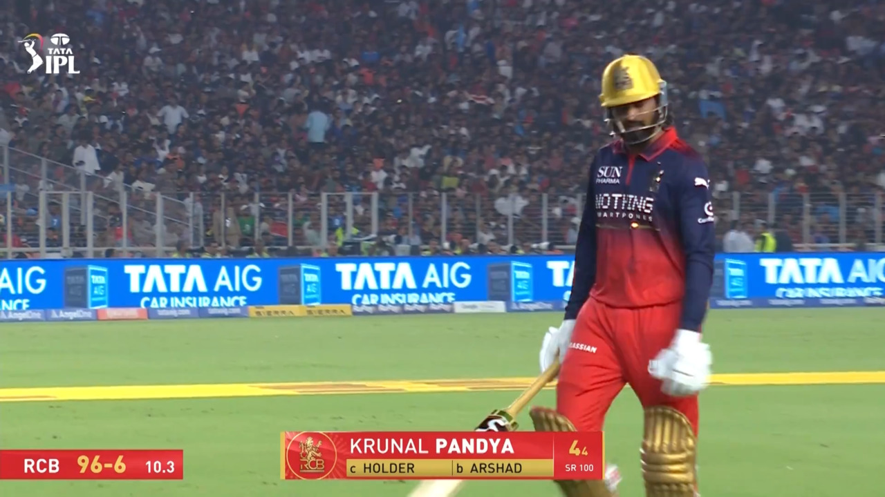 IPL 2026 M42: GT vs RCB - Krunal Pandya Wicket