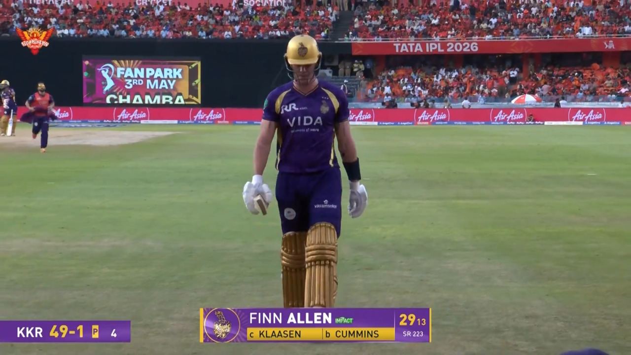 IPL 2026 M45: SRH vs KKR - Finn Allen Wicket