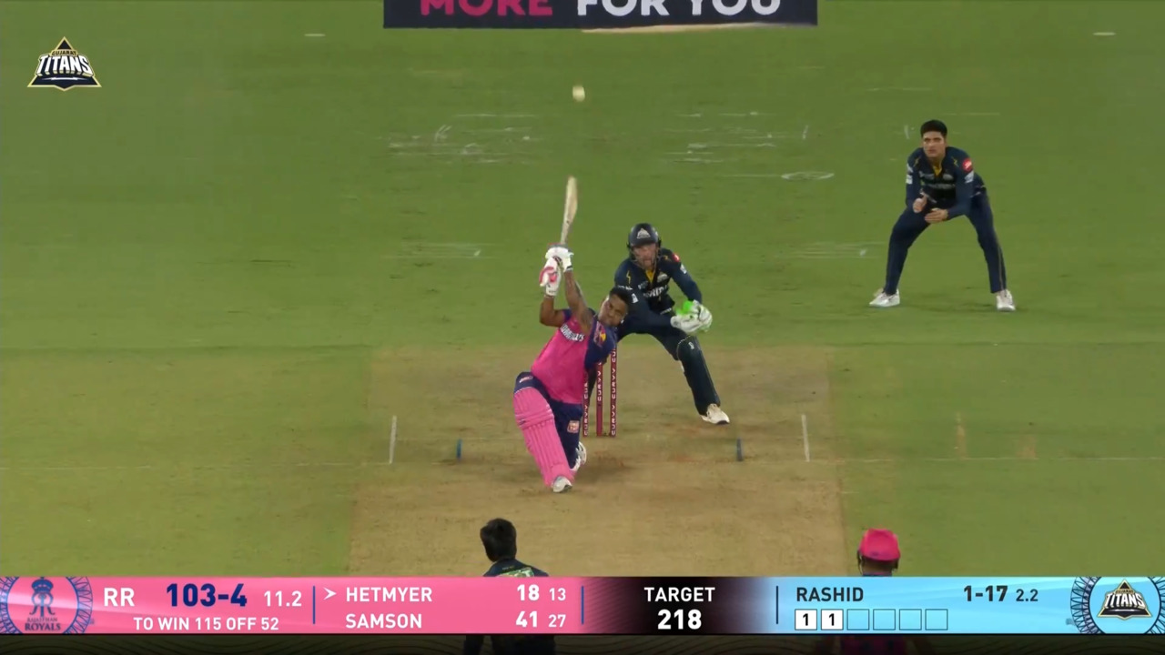 IPL 2025 M23: GT vs RR - Shimron Hetmyer Six