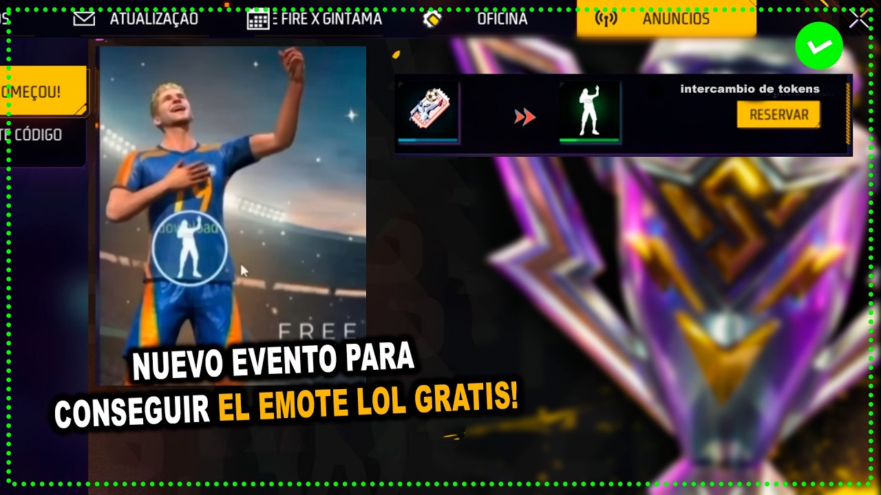 Nuevo evento oculto del emote LOL RISA Gratis en Free Fire FF LATAM Nuevo evento mundial 2026 FF background