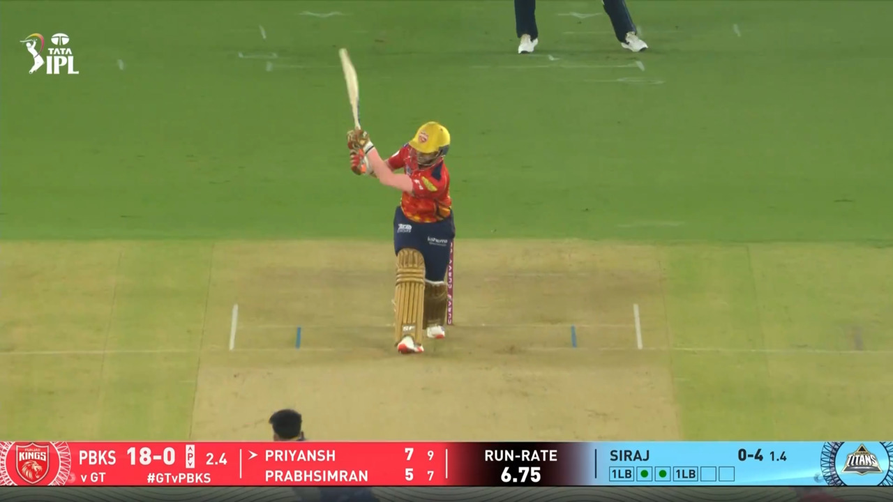 IPL 2025 M05: GT vs PBKS - Priyansh Arya Six