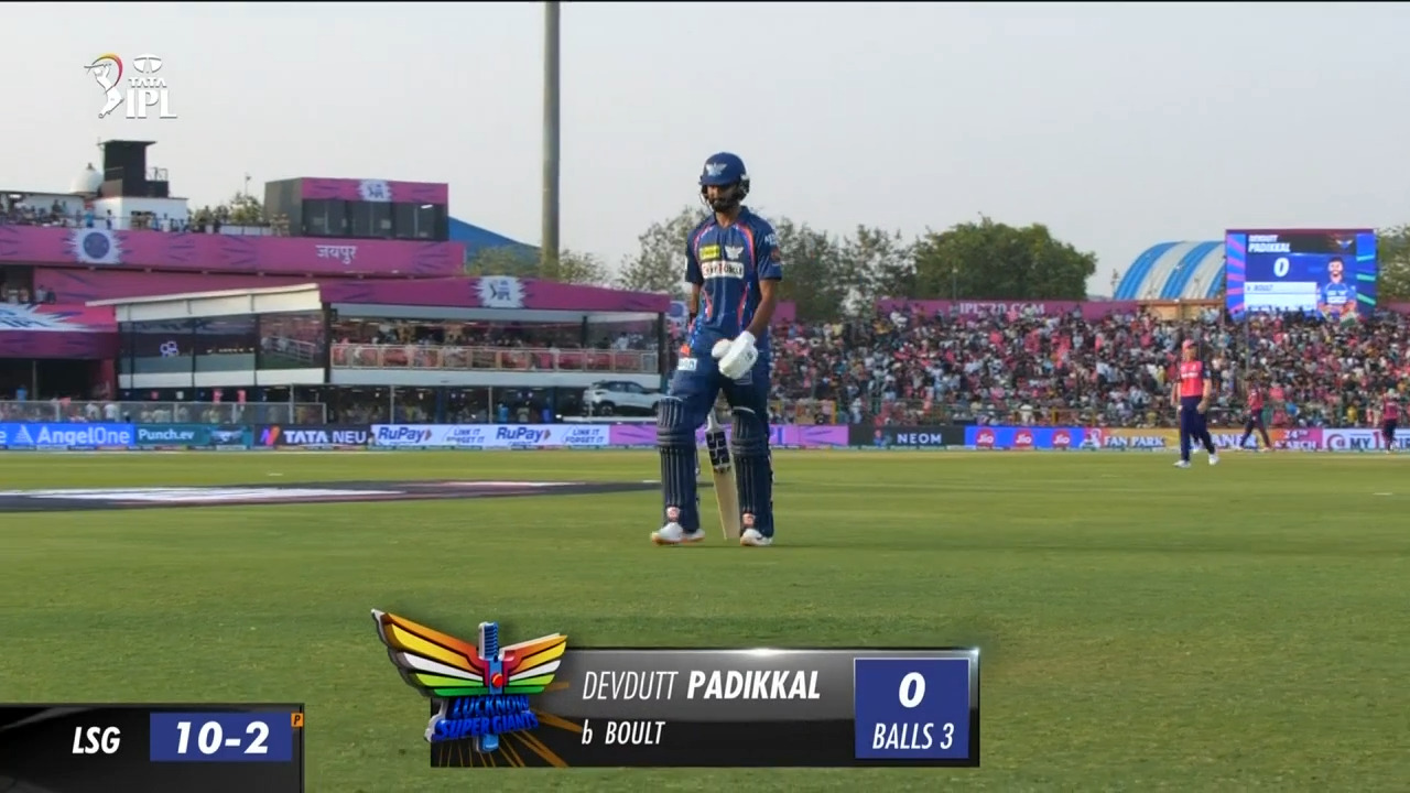M04: RR vs LSG – Devdutt Padikkal Wicket