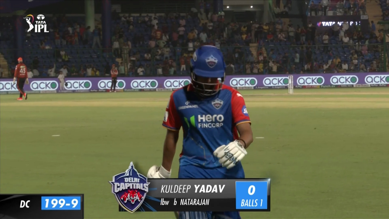 M35: DC vs SRH – Kuldeep Yadav Wicket