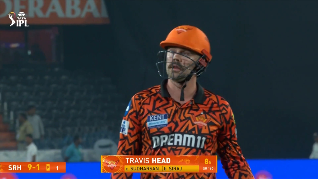 IPL 2025 M20: SRH vs GT - Travis Head Wicket background