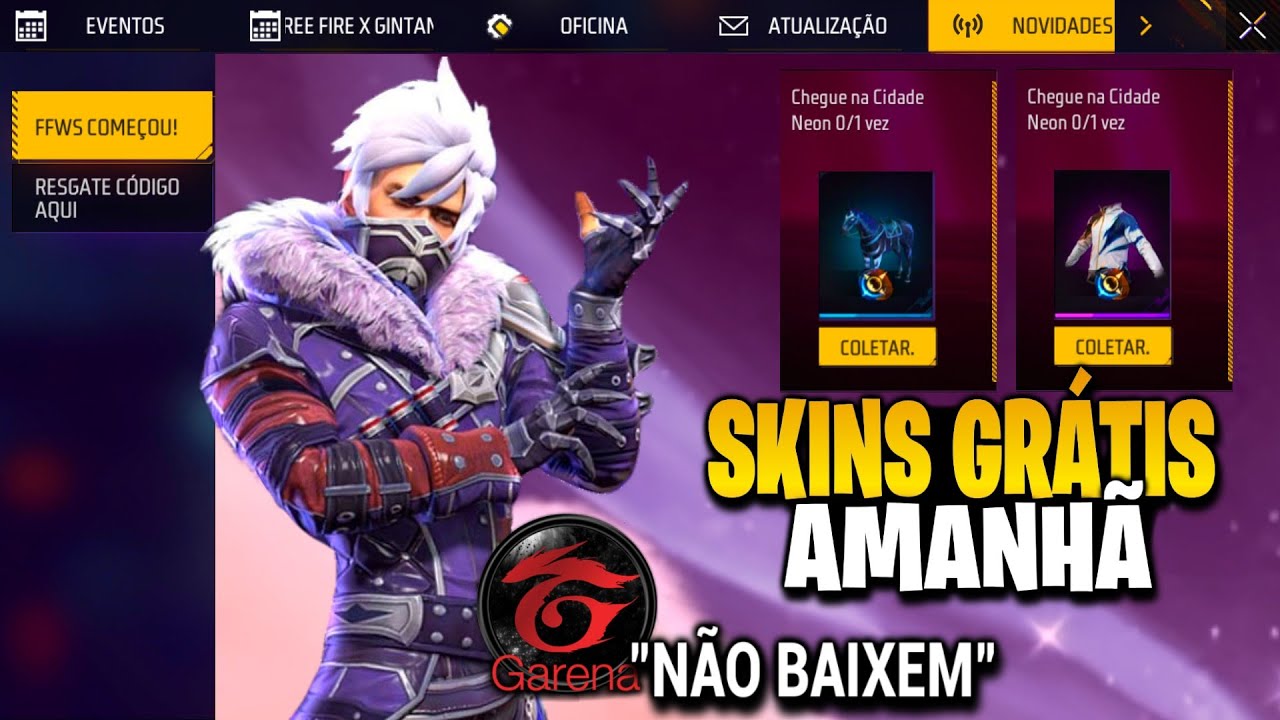 É AMANHÃ! PEGUE SKINS GRÁTIS, GARENA FALA SOBRE FREE FIRE 2018 E CAVALO NO JOGO