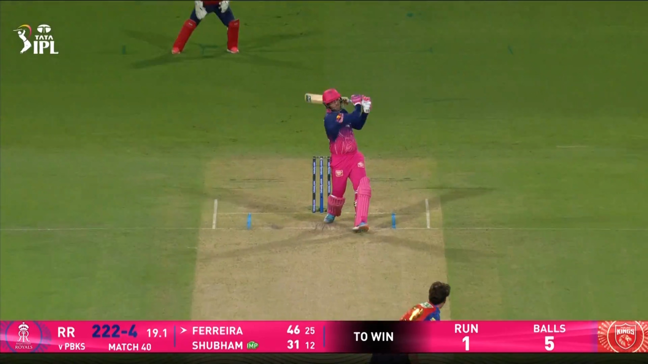 IPL 2026 M40: PBKS vs RR - Donovan Ferreira Six