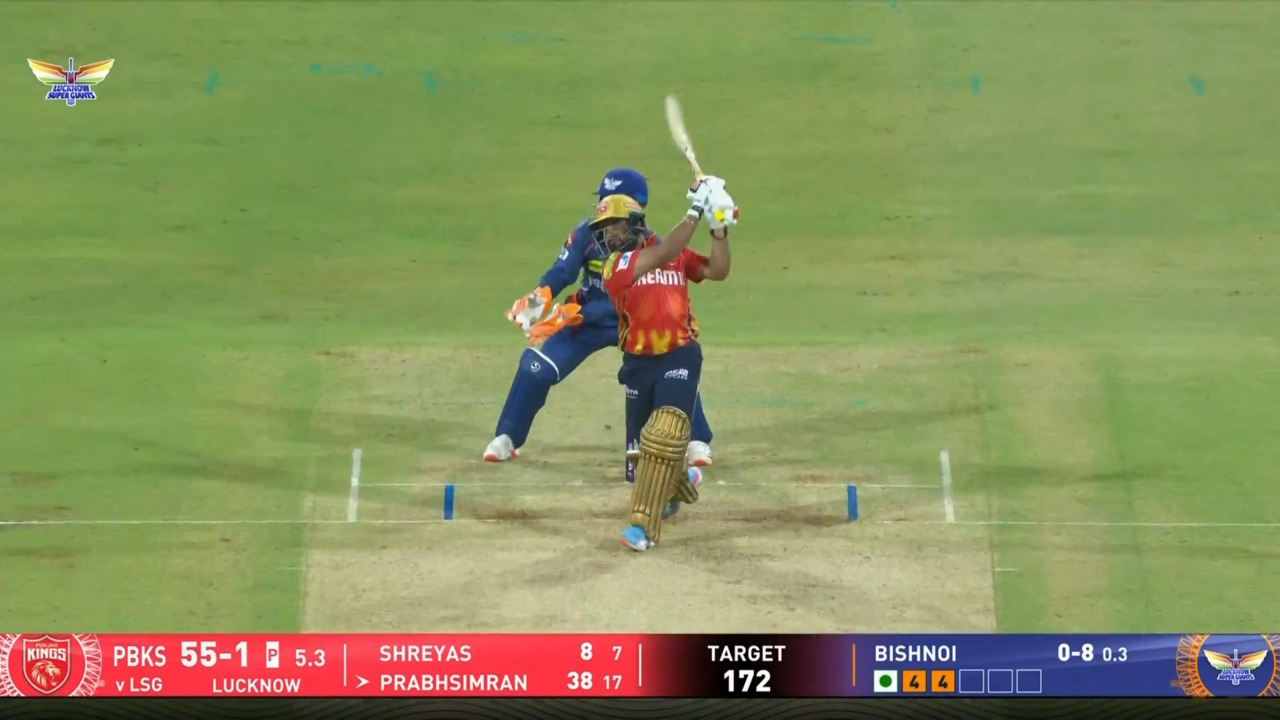 IPL 2025 M13: LSG vs PBKS - Prabhsimran Singh Six background