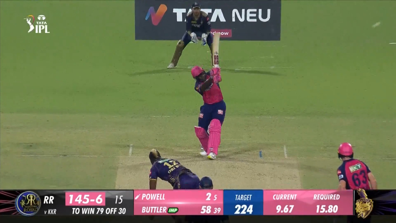 M31: KKR vs RR – Rovman Powell Six