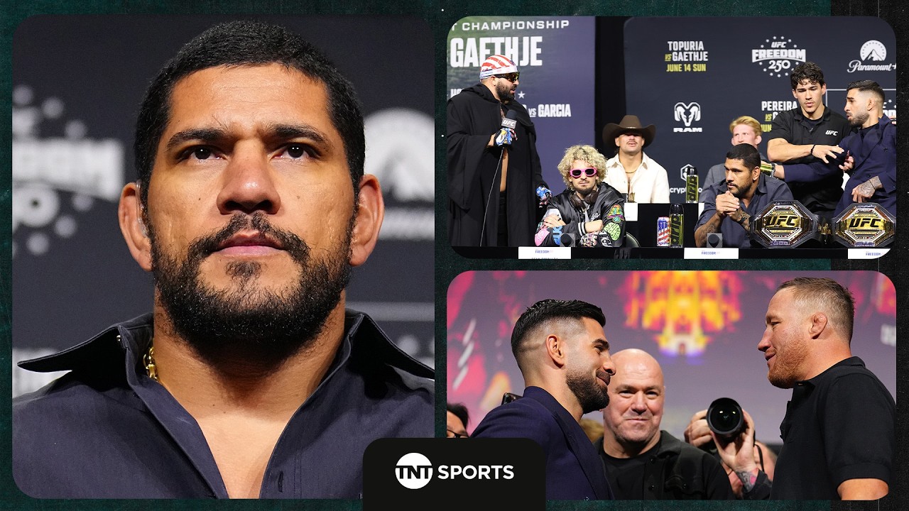 DRAMA! Topuria HELD BACK after Hokit DISRESPECTS Alex Pereira 😳 | UFC Freedom 250 Press Conference