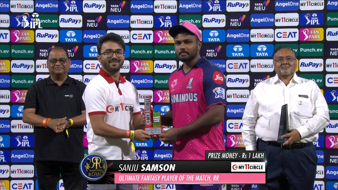 M44: LSG vs RR – My11Circle Ultimate Fantasy Player of the Match – Sanju Samson