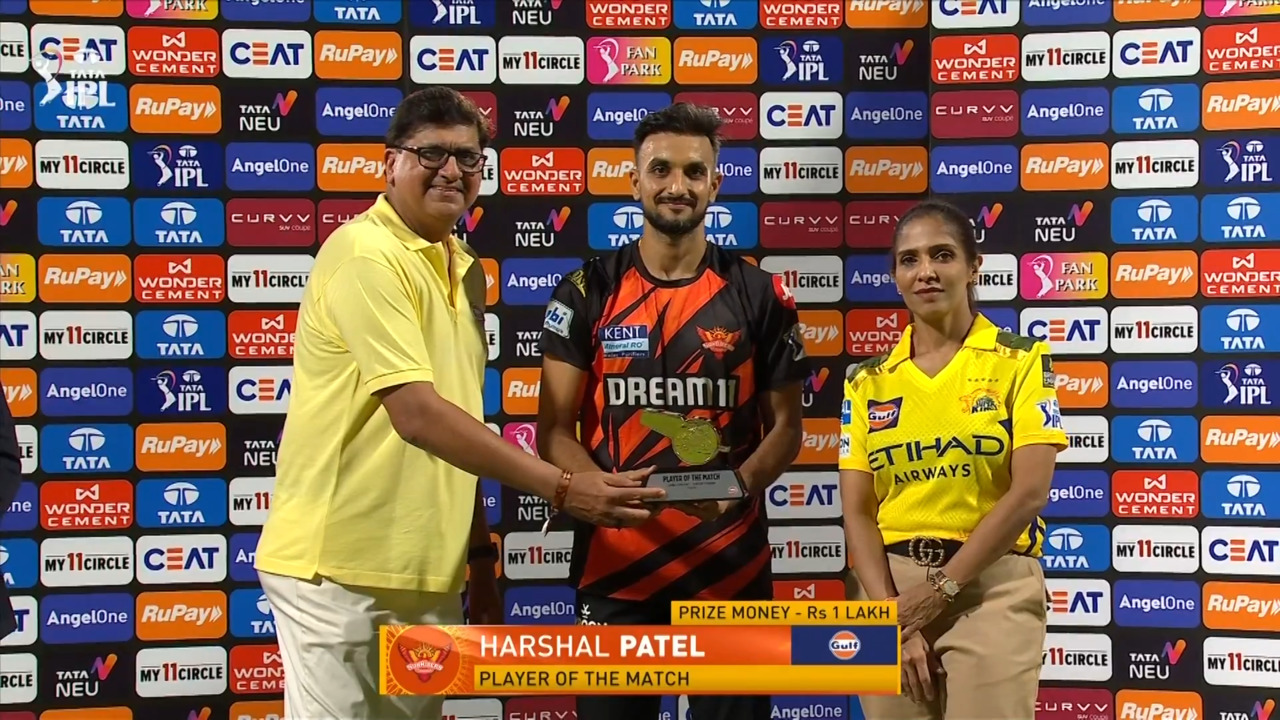 IPL 2025 M43: CSK vs SRH - Player of the Match - Harshal Patel