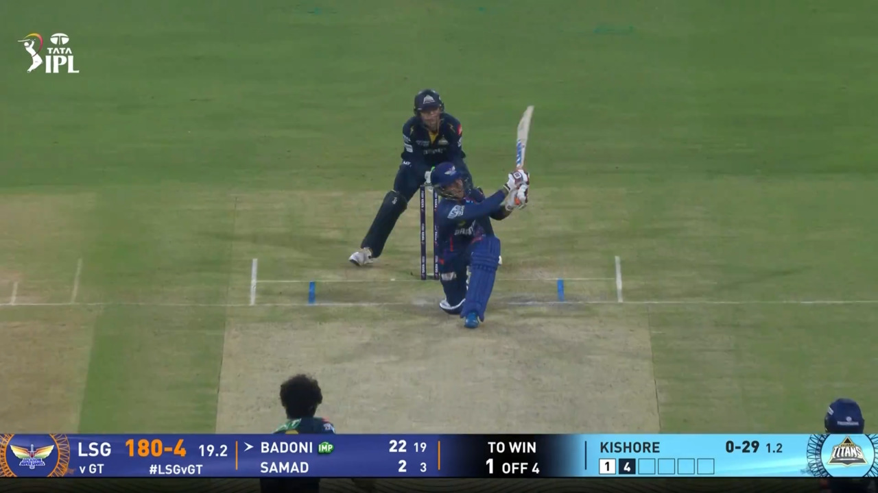 IPL 2025 M26: LSG vs GT - Ayush Badoni Six