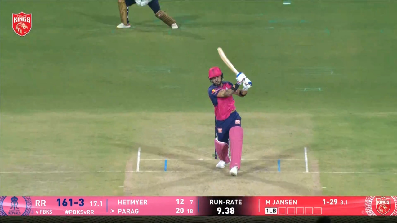IPL 2025 M18: PBKS vs RR - Riyan Parag Six