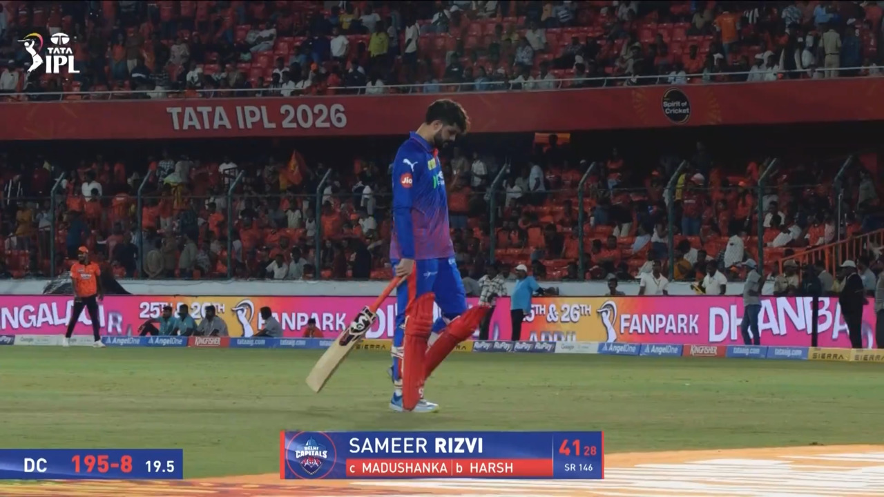 IPL 2026 M31: SRH vs DC - Sameer Rizvi Wicket