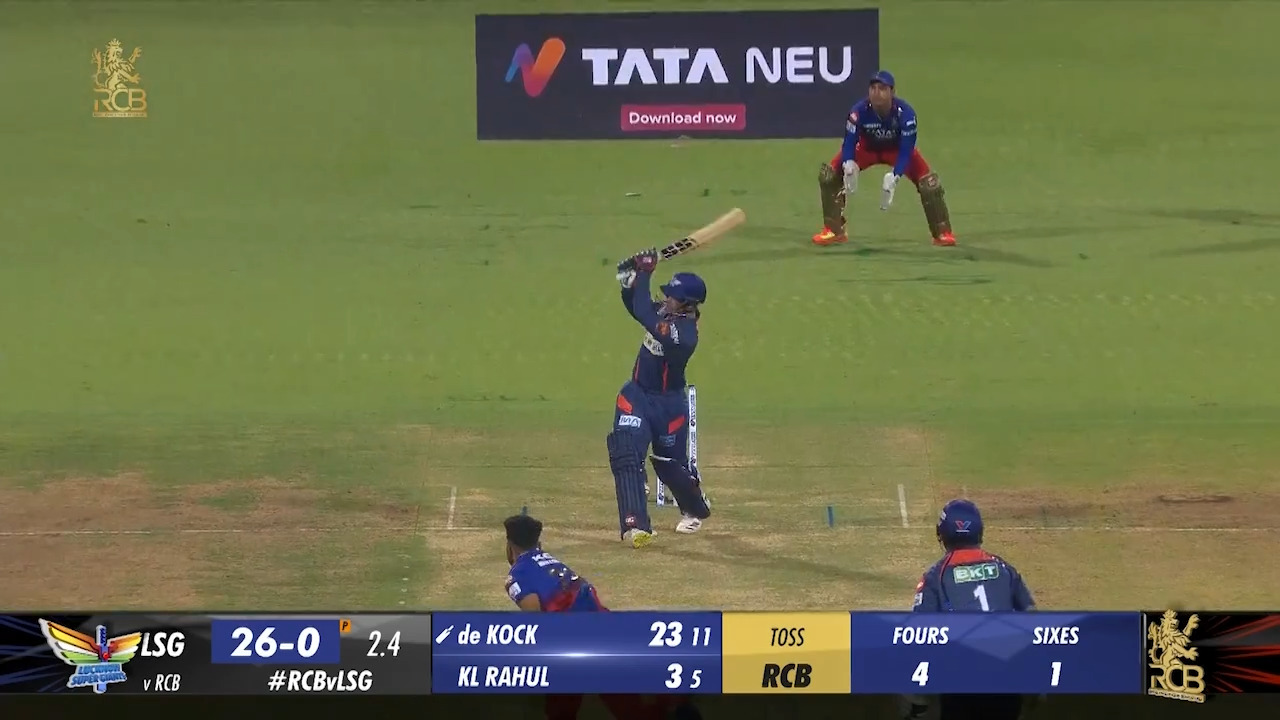 M15: RCB vs LSG – Quinton De Kock Six background