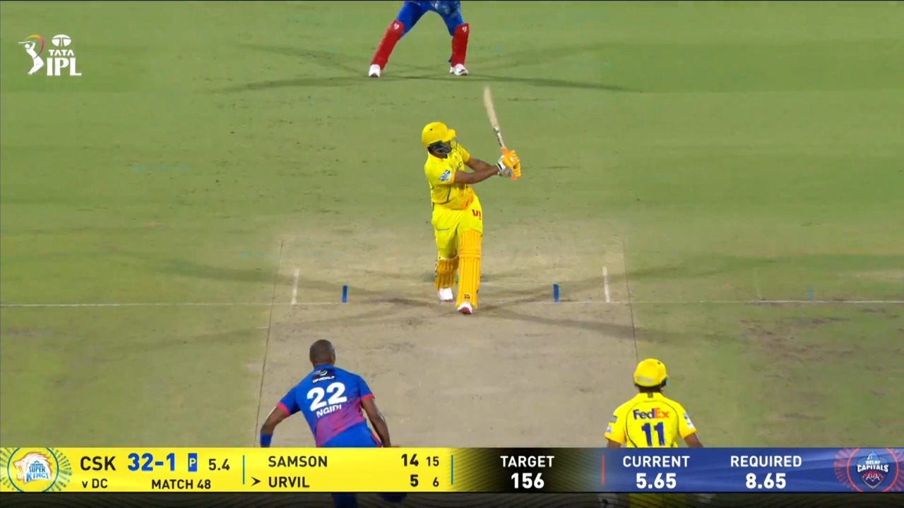 IPL 2026 M48: DC vs CSK - Urvil Patel Six