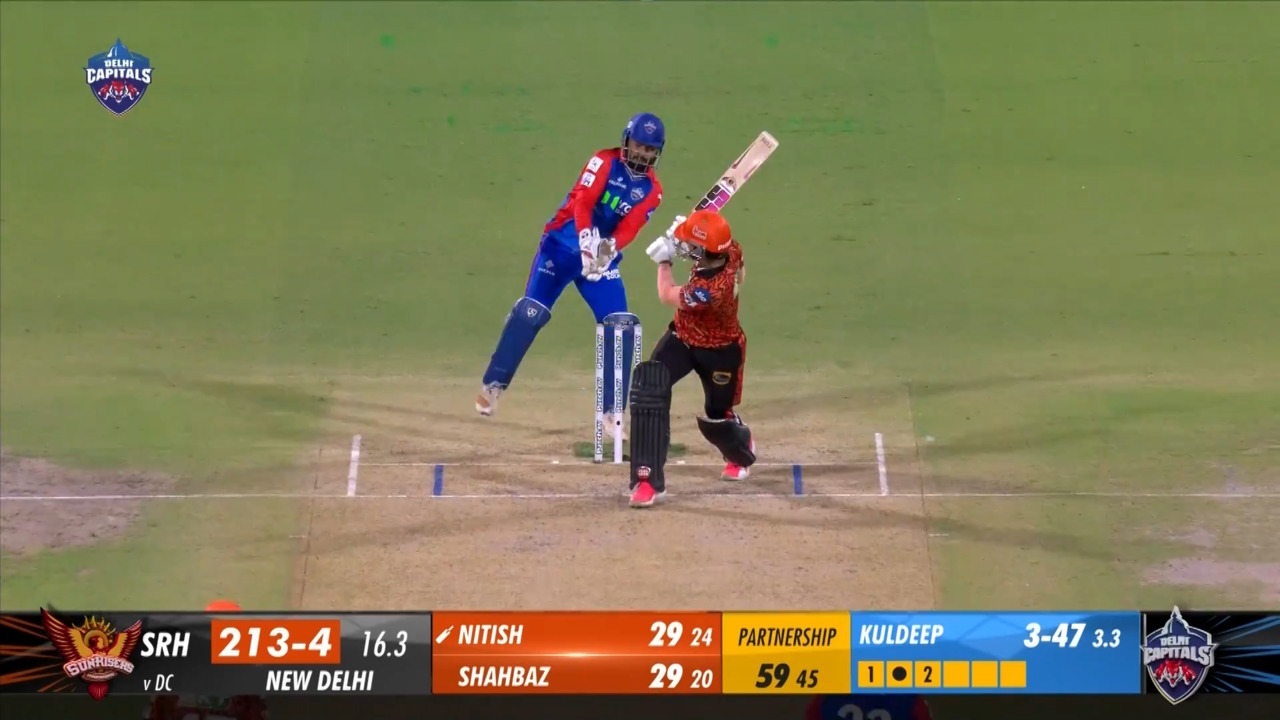 M35: DC vs SRH – Nitish Reddy Six