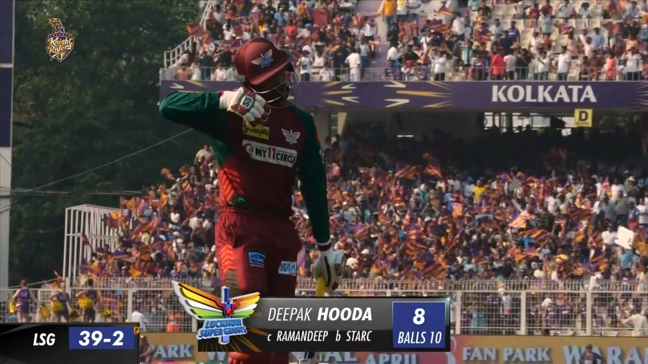 M28: KKR vs LSG – Deepak Hooda Wicket