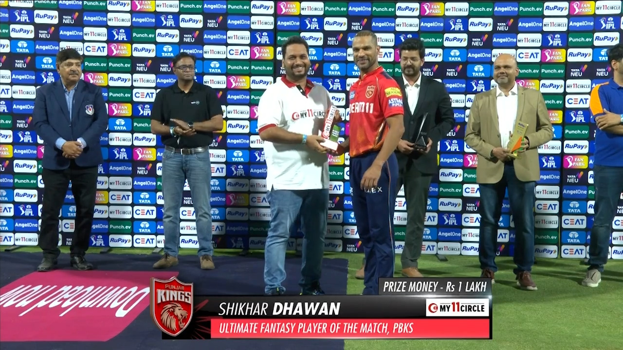 M11: LSG vs PBKS – My11Circle Ultimate Fantasy Player of the Match – Shikhar Dhawan