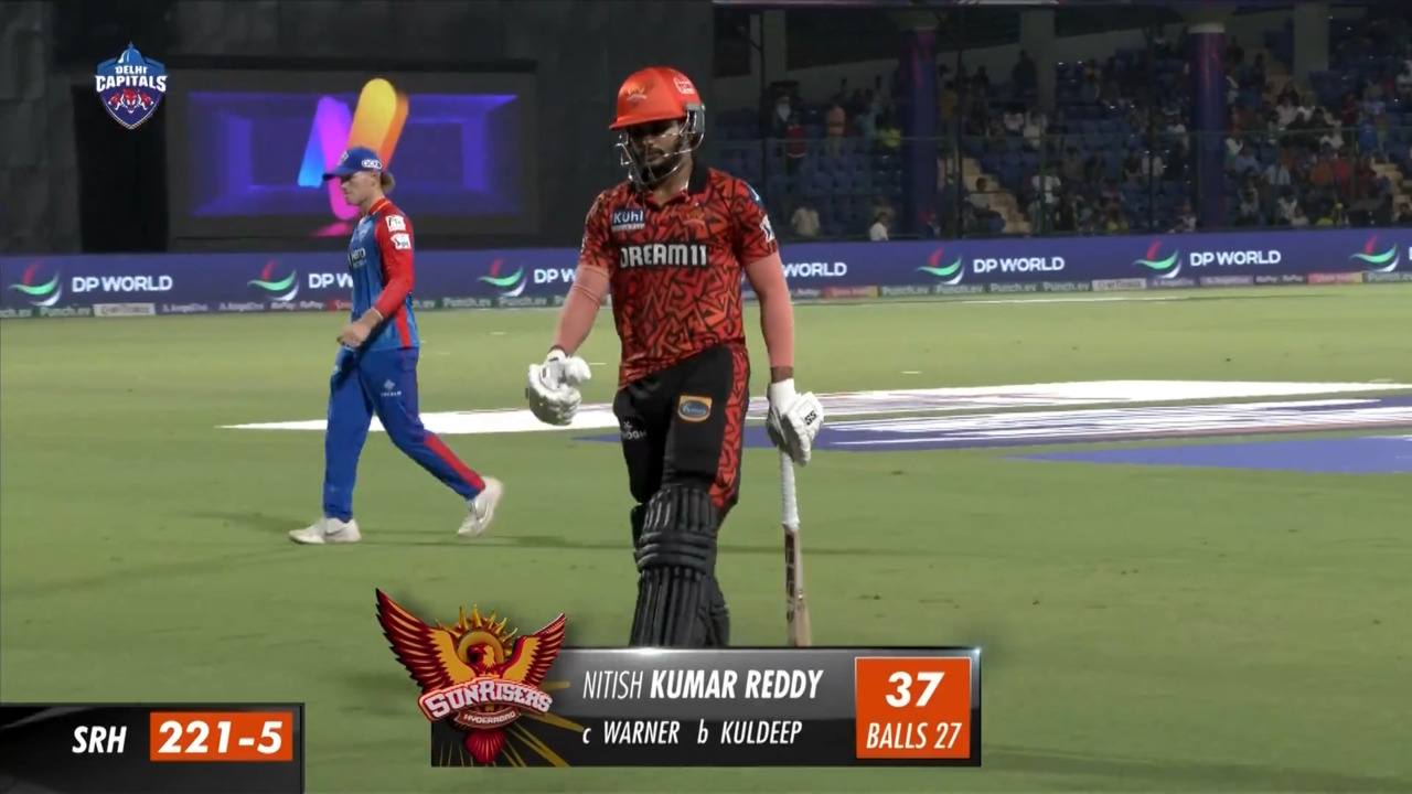 M35: DC vs SRH – Nitish Reddy Wicket