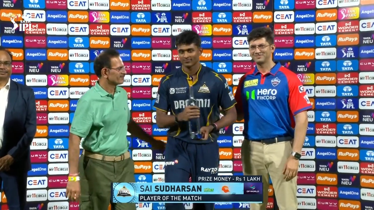 IPL 2025 M60: DC vs GT - Player of the Match - Sai Sudharsan