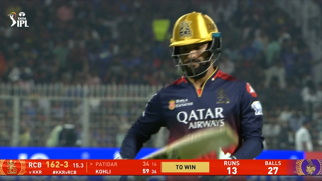 IPL 2025 M01: KKR vs RCB - Rajat Patidar Wicket
