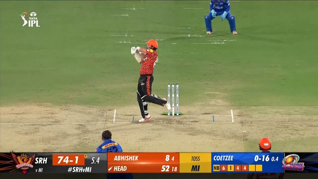 M08: SRH vs MI – Travis Head Six