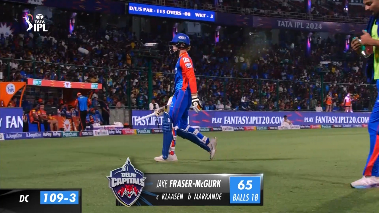 M35: DC vs SRH – Jake Fraser-McGurk Wicket