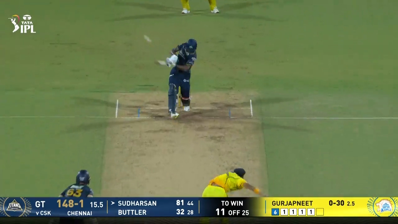 IPL 2026 M37: CSK vs GT - Sai Sudharsan Six