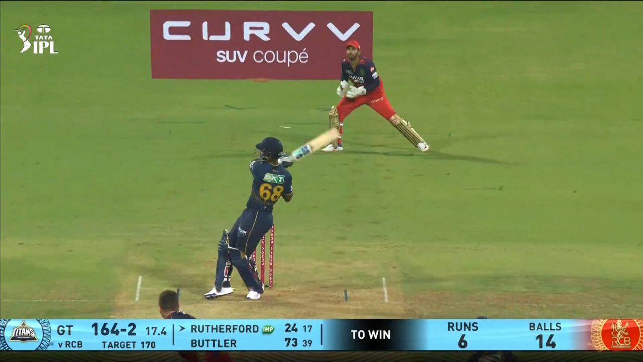 IPL 2025 M14: RCB vs GT - Sherfane Rutherford Six