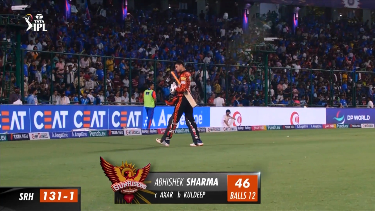 M35: DC vs SRH – Abhishek Sharma Wicket background