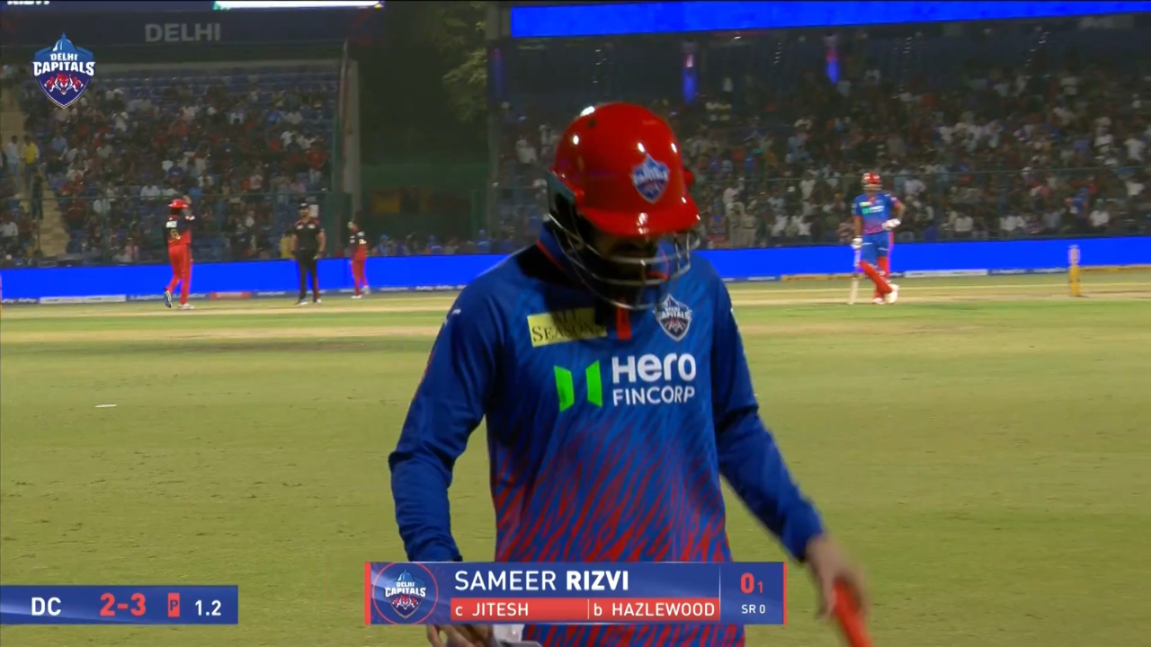 IPL 2026 M39: DC vs RCB - Sameer Rizvi Wicket