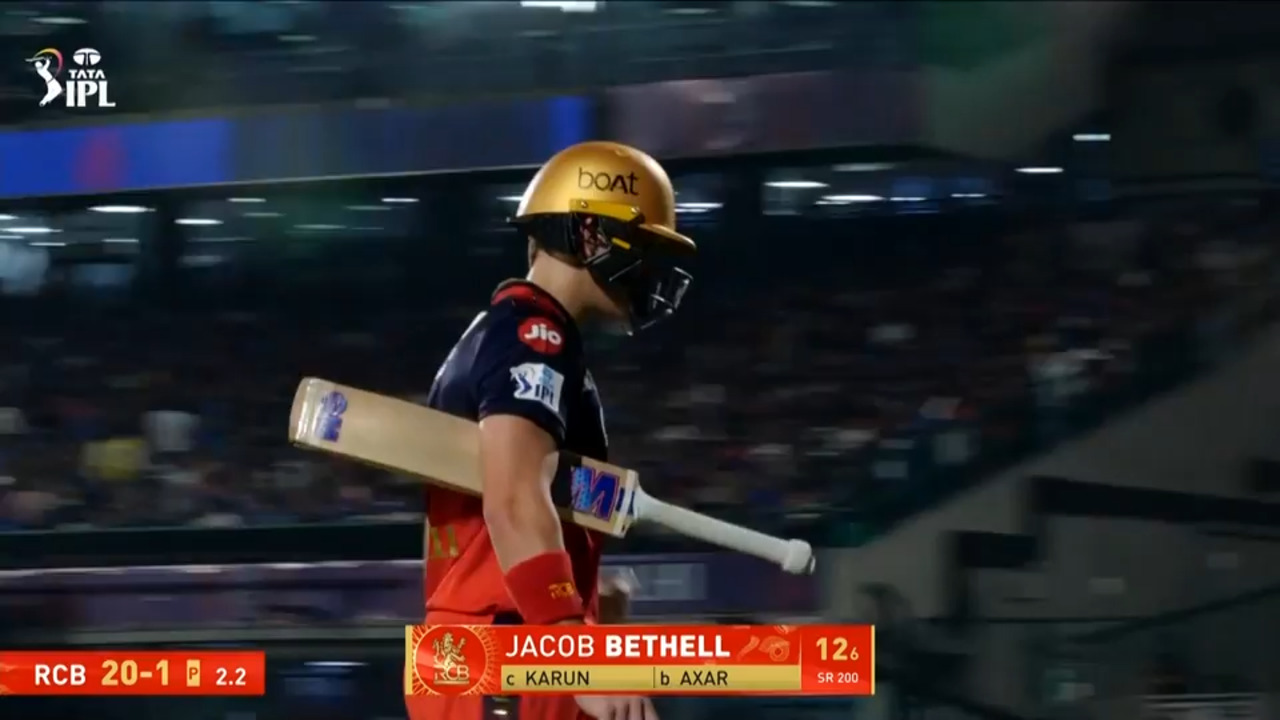 IPL 2025 M46: DC vs RCB - Jacob Bethell Wicket