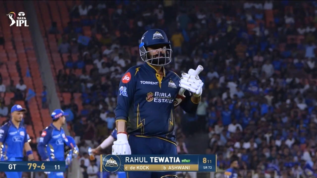 IPL 2026 M30: GT vs MI - Rahul Tewatia Wicket