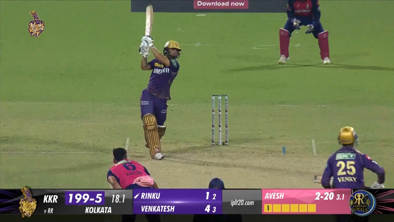 M31: KKR vs RR – Rinku Singh Six