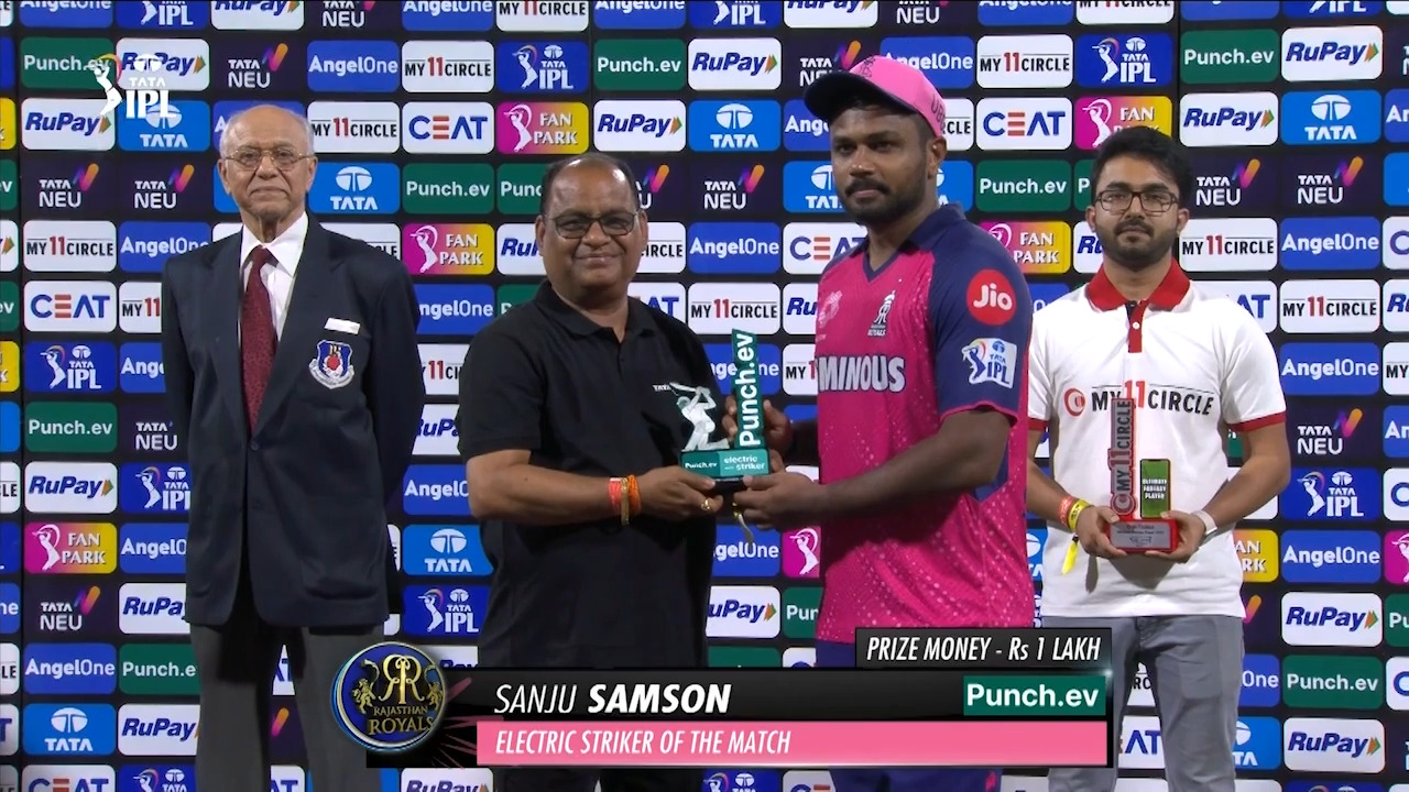 M44: LSG vs RR – Punch.ev Electric Striker of the Match – Sanju Samson