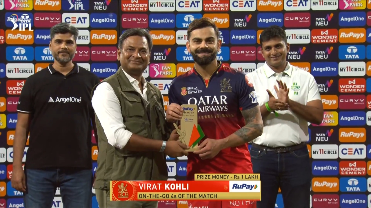 IPL 2025 M37: PBKS vs RCB - RuPay On-The-Go 4s of the Match - Virat Kohli