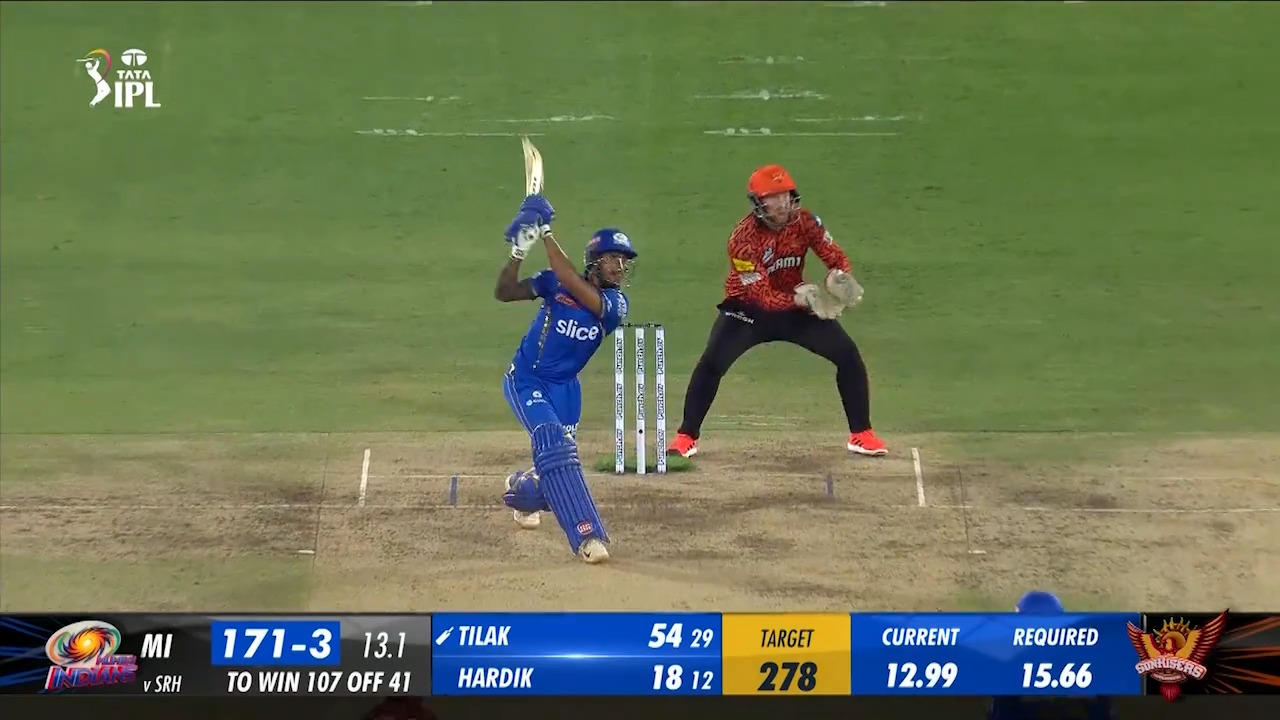 M08: SRH vs MI – Tilak Varma Six background