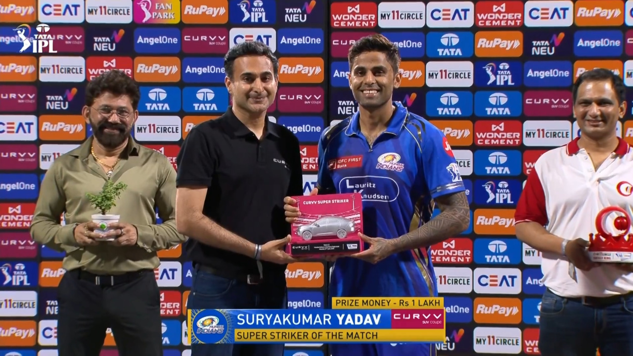IPL 2025 M33: MI vs SRH - Curvv Super Striker of the Match - Suryakumar Yadav
