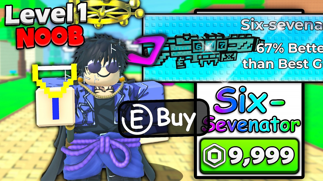Starting as Noob but with OP GUN in +1 Gun Evolution Roblox...