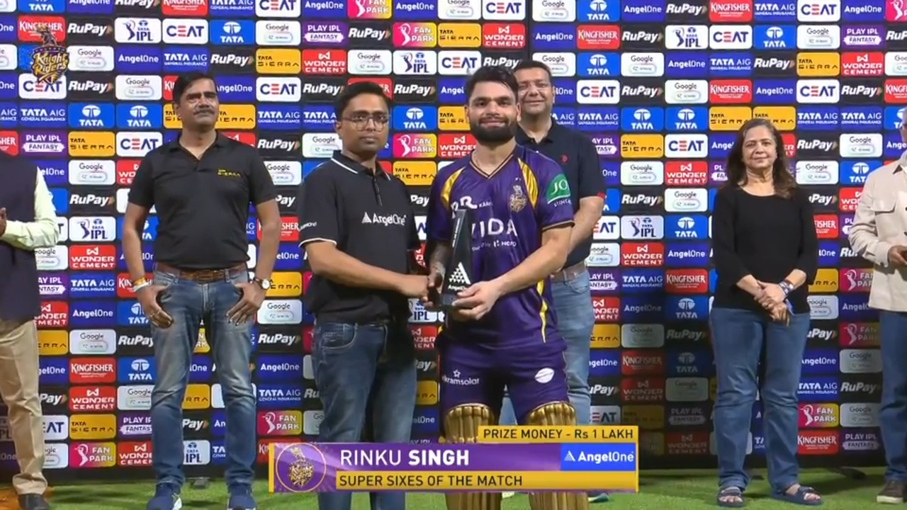 IPL 2026 M28: KKR vs RR - Angel One Super Sixes of the Match - Rinku Singh