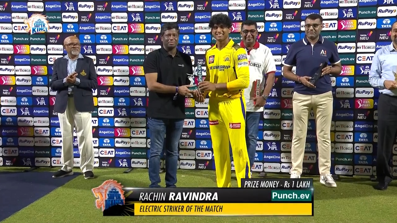 M07: CSK vs GT – Punch.ev Electric Striker of the Match – Rachin Ravindra