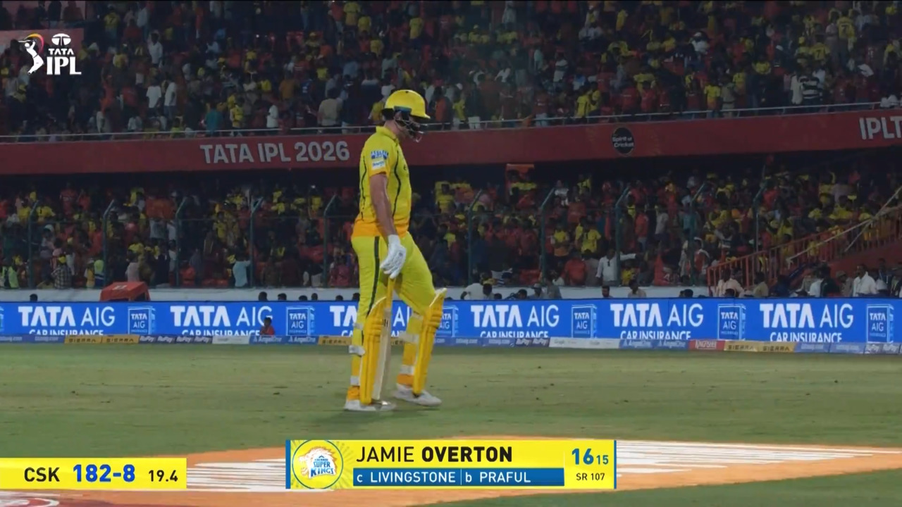 IPL 2026 M27: SRH vs CSK - Jamie Overton Wicket