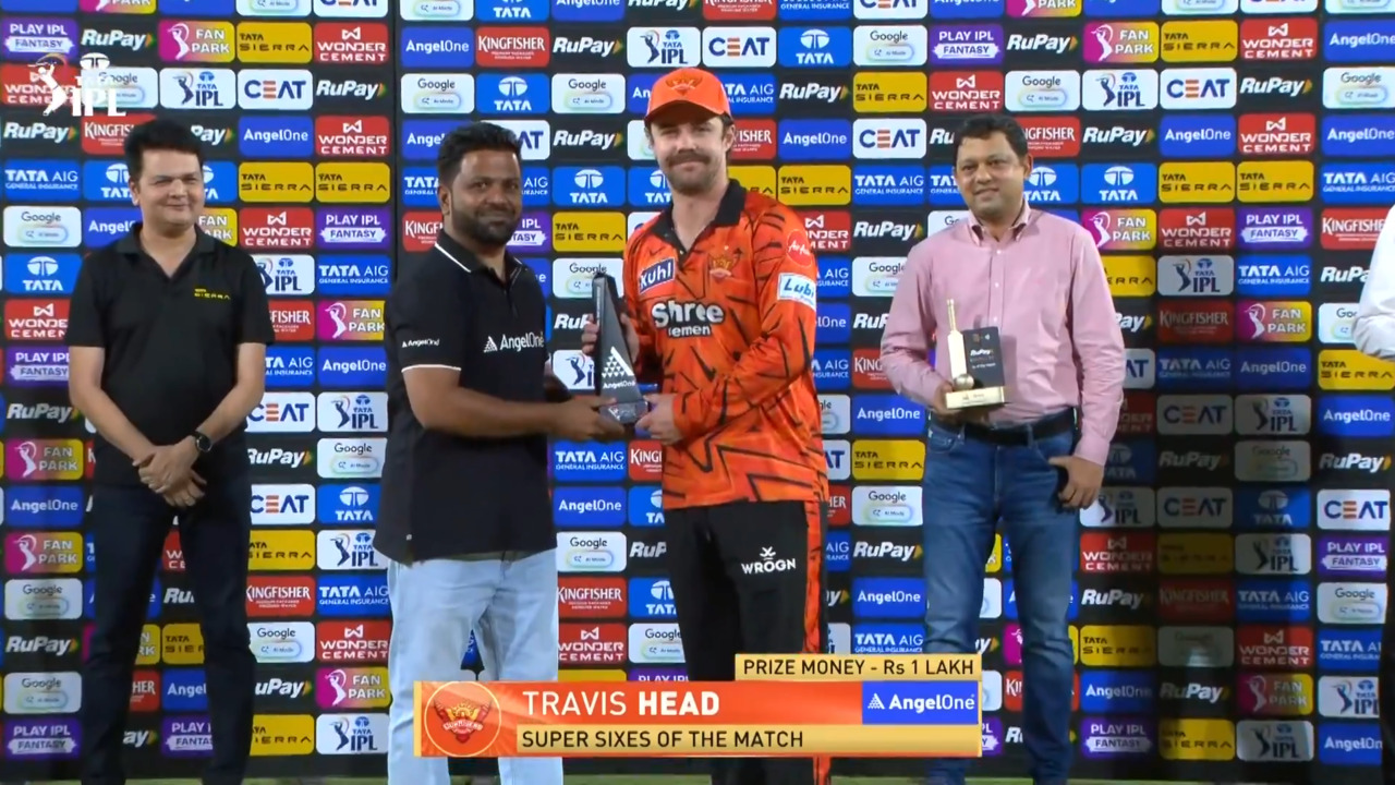 IPL 2026 M45: SRH vs KKR - Angel One Super Sixes of the Match - Travis Head