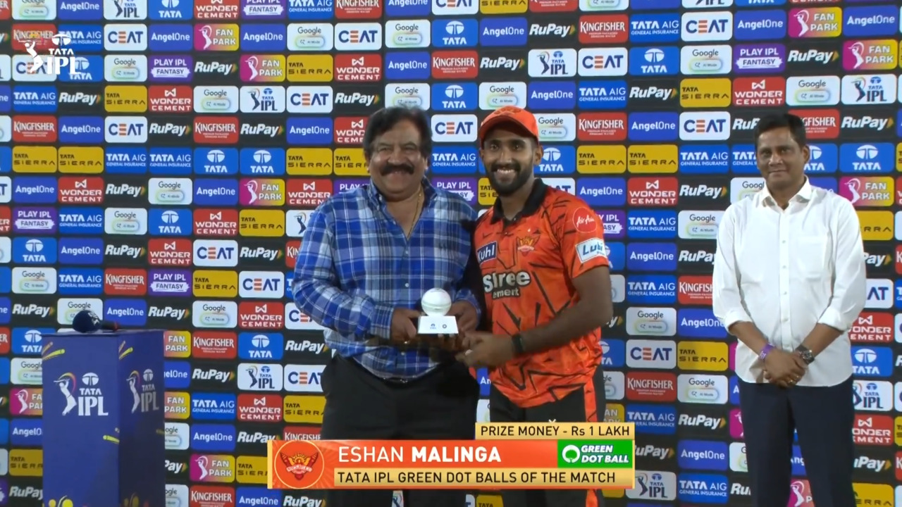 IPL 2026 M31: SRH vs DC - TATA IPL Green Dot Balls of the Match - Eshan Malinga